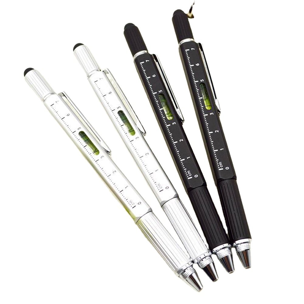 6 in 1 multifunction tool pen with custom logo color and engineering pen with inch scale in multi ballpoint pen
