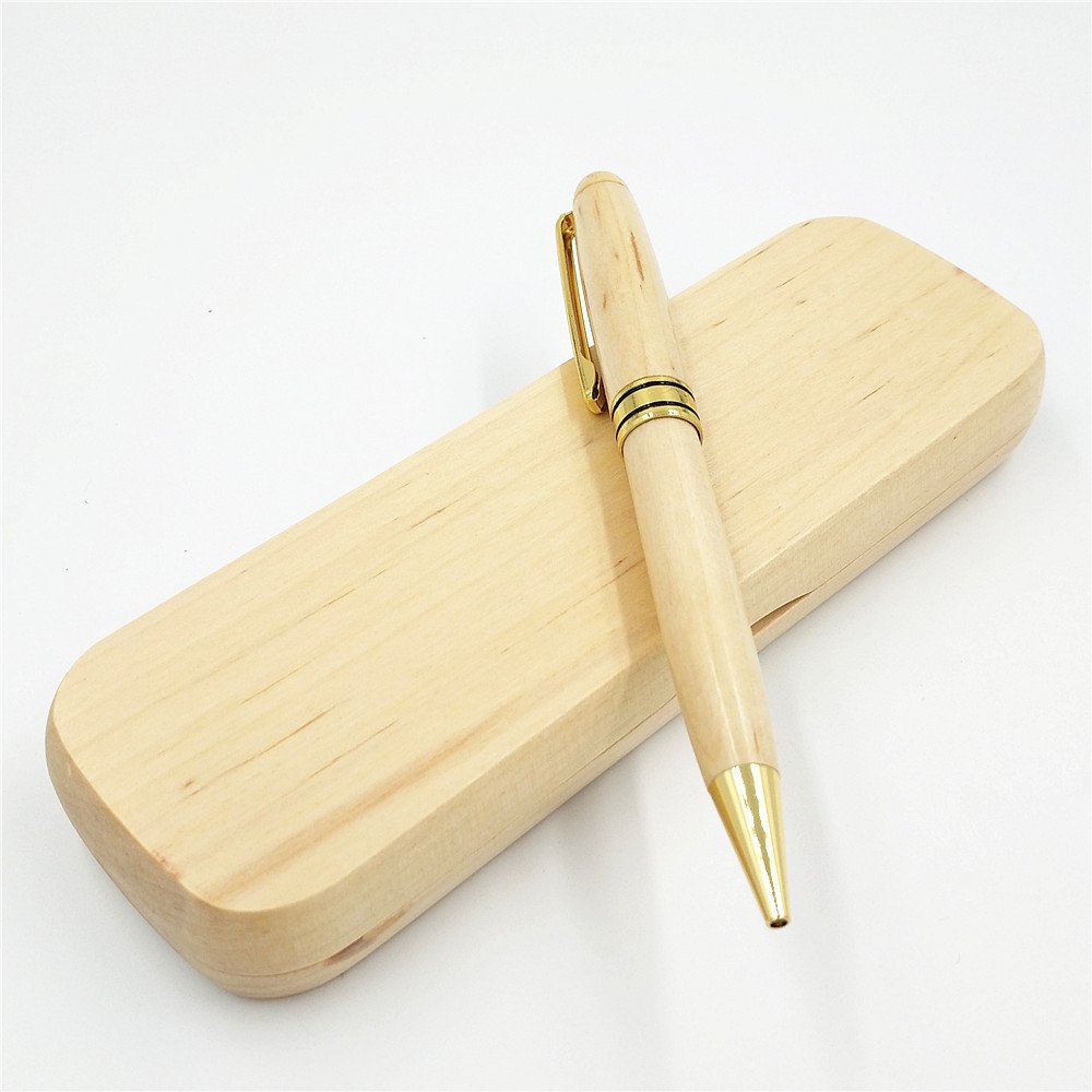custom logo High Quality Luxury Gift wood Ballpoint Pen with wooden box set