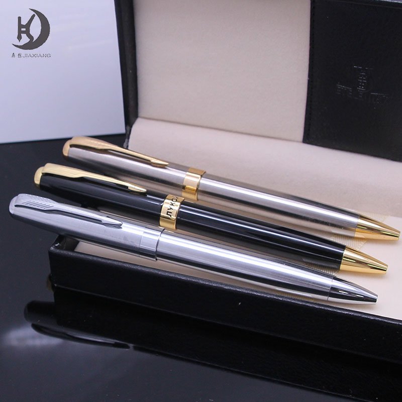 388 Premium Luxury quality Black and gold color customized design metal ballpoint pen engraving custom logo twist action pen