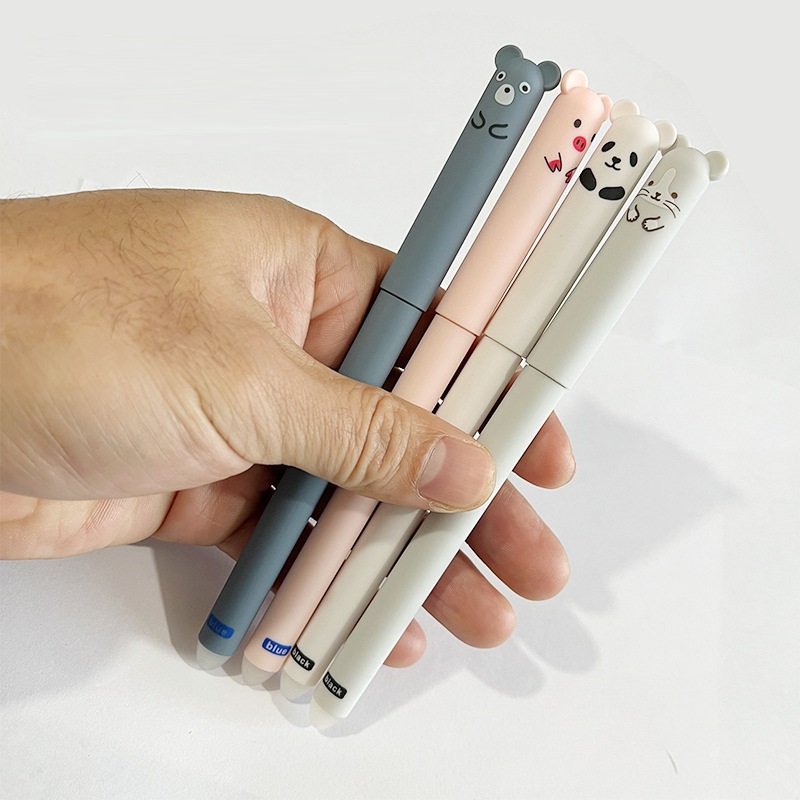 Hot selling bear erasable gel pen for foreign trade thermal sensitive and easy to wipe thermal erasable pen factory