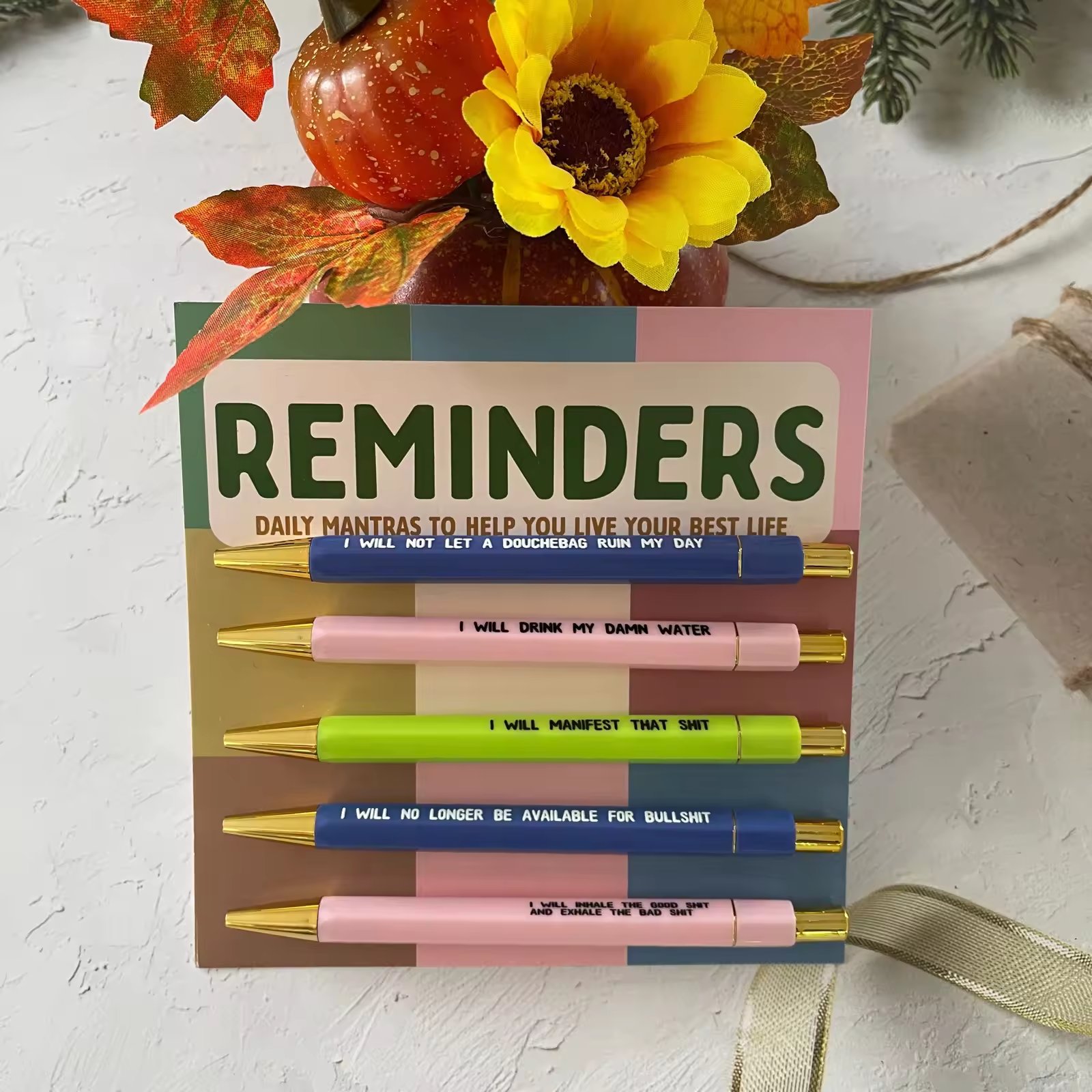 5Pcs Colorful Ink Funny Motivational Gifts Creative Stationery Nurse Themed Vibrant Funny Quotes Daily Push Nurse Pen Set