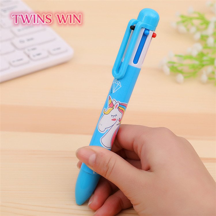 High Quality Beautiful ball point pen environmental protection 6 color pen for girls learn 526