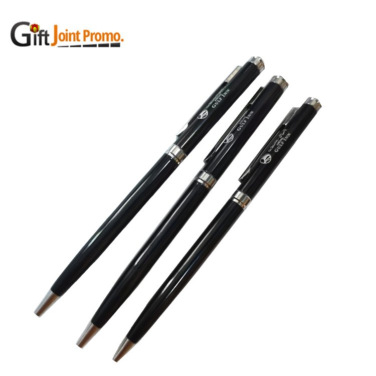 Wholesale Luxury Metal Ball Pen High Quality Metal Slim Hotel Ballpoint Pen Customized LOGO Heavy Engraving Ball Pens