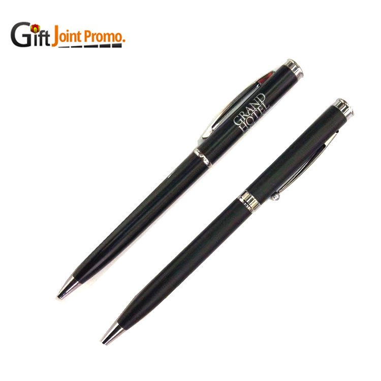 Wholesale Luxury Metal Ball Pen High Quality Metal Slim Hotel Ballpoint Pen Customized LOGO Heavy Engraving Ball Pens