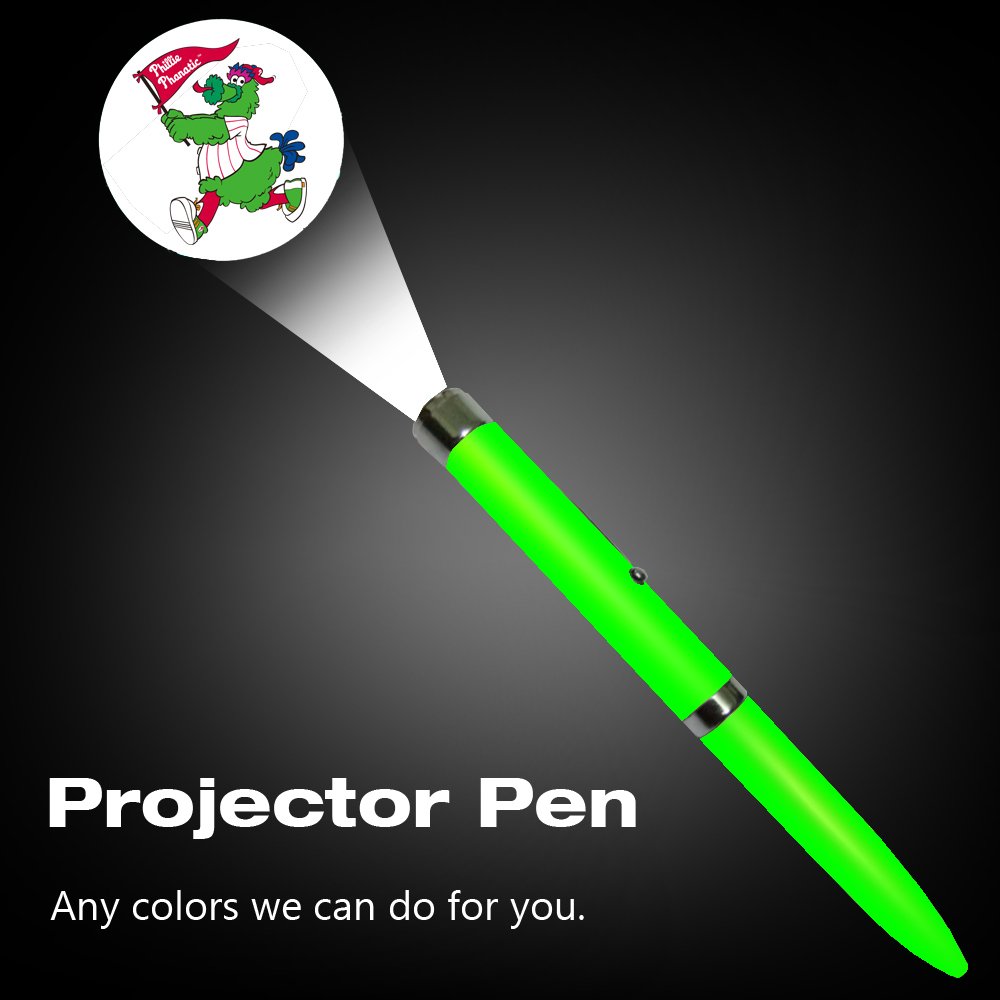 Factory Price LED Logo Projector Light Pen Yellow Orange Aluminum OEM Novelty Ballpoint Pen Yellow Orange Body Color Promotional