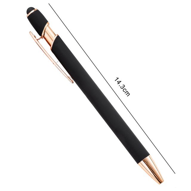 Promotional Custom 2 in 1 Capacitive Metal Ball Pen Aluminum Screen Logo engraved Rose Gold Pens With Stylus