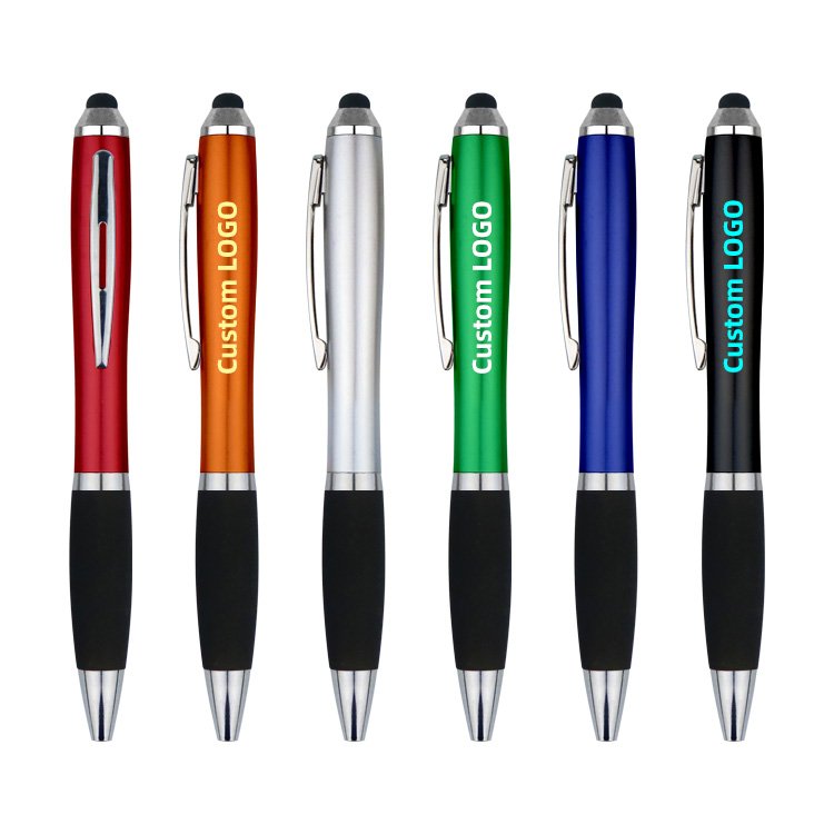 Customized Plastic Touch Screen Ballpoint Pen Novelty Push Pen Hot Selling Advertising Gift with Popular Logo Printing