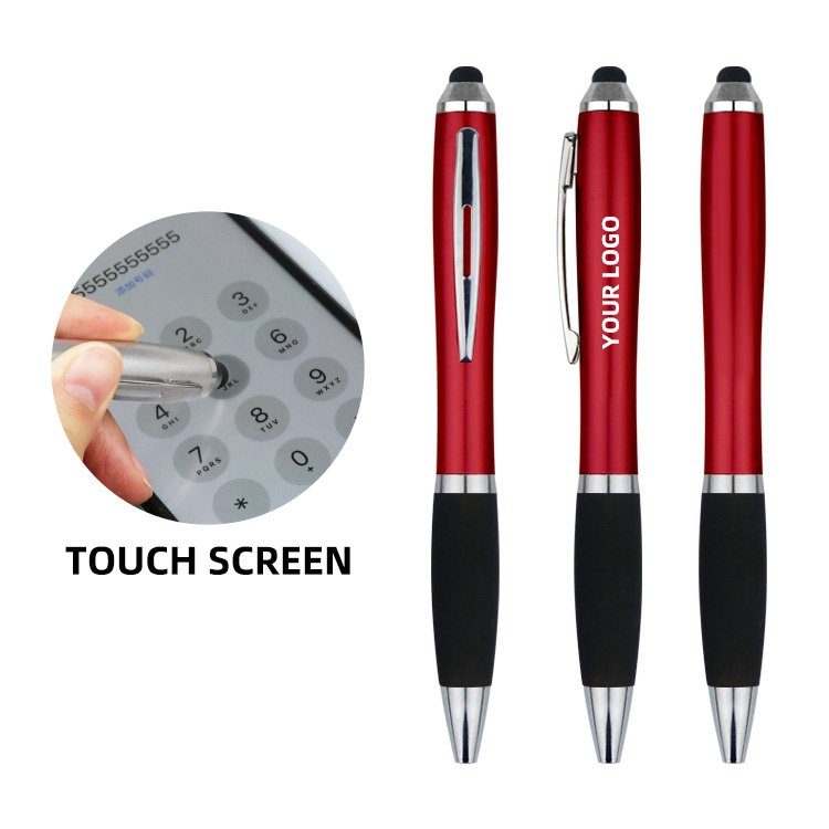 Customized Plastic Touch Screen Ballpoint Pen Novelty Push Pen Hot Selling Advertising Gift with Popular Logo Printing