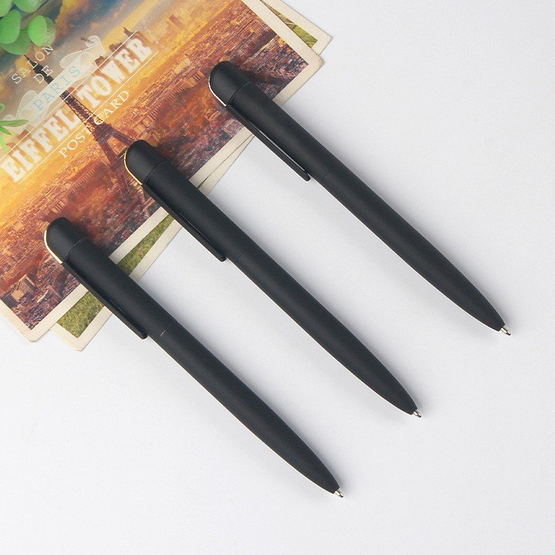 Custom logo stainless steel Twist Metal Ball Pen with Logo Printed Promotional good writing Matte Black ball Pen