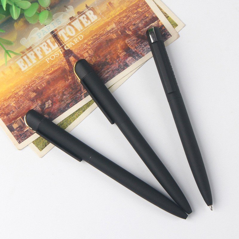 Custom logo stainless steel Twist Metal Ball Pen with Logo Printed Promotional good writing Matte Black ball Pen