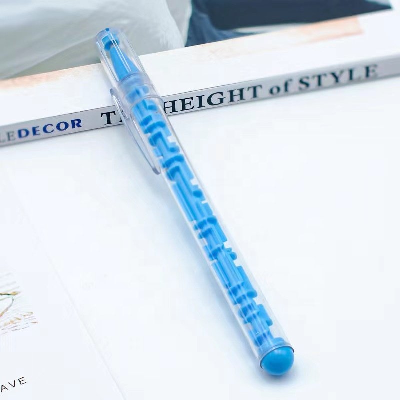 IDO Toy Promotion Pens Novelty Puzzle Labyrinth Game Custom Logo Plastic Funny Maze Ball Pen For Child