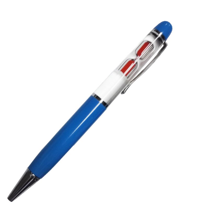 Wholesale Customized European American Standards Sandy Clock Pen Hourglass Floating Pens Sandglass Floater Metal Gift Material