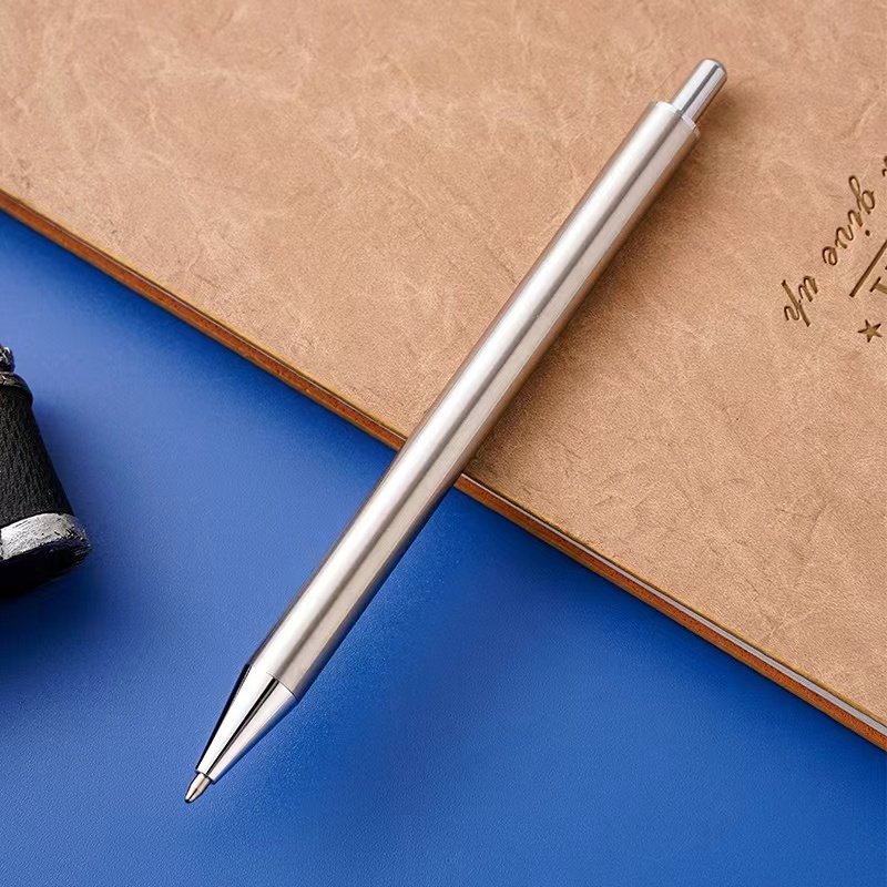 New Arrival Stainless Steel Ballpoint Pen Custom Laser Engraved Logo Click Metal Gel Pen Advertising Promotional Gift Pen