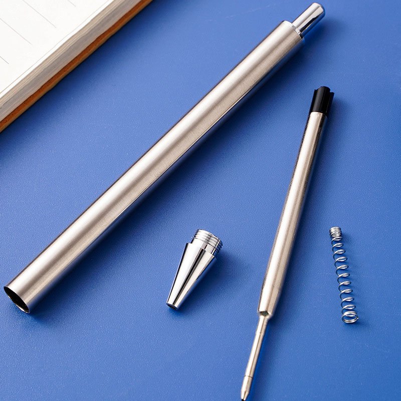 New Arrival Stainless Steel Ballpoint Pen Custom Laser Engraved Logo Click Metal Gel Pen Advertising Promotional Gift Pen