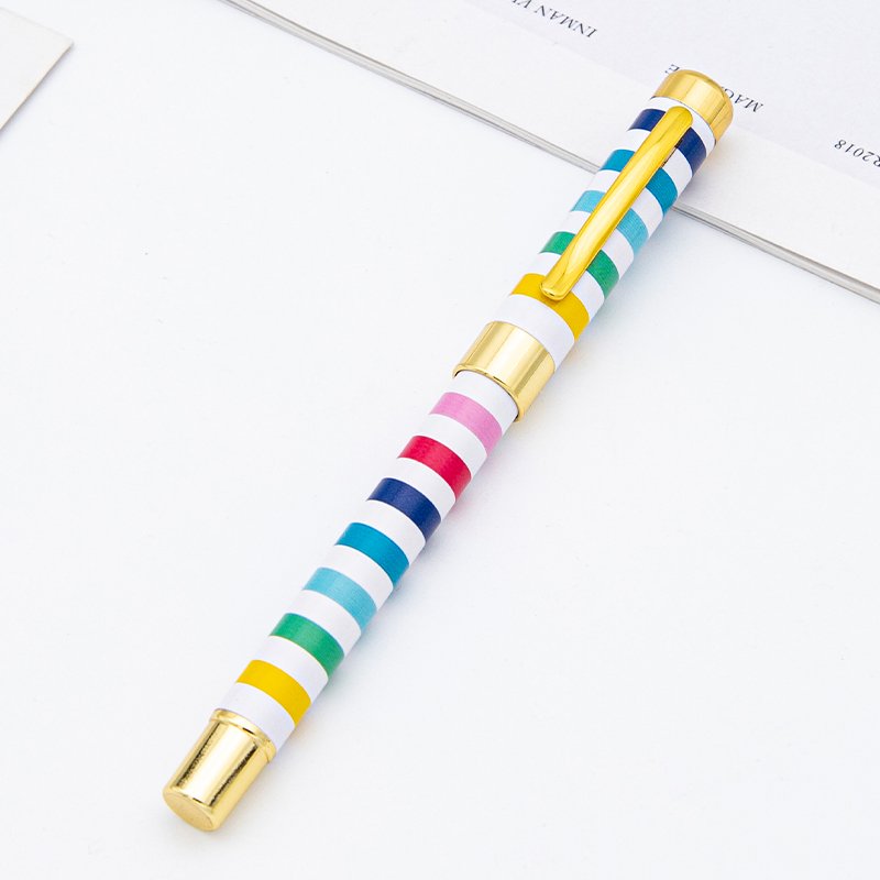 Luxury gift custom design heat transfer print metal roller pen advertising print custom logo metal roller pens