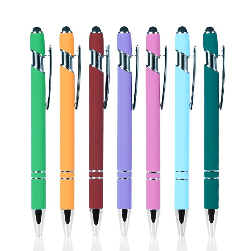 High Quality Black Ink Pen Eco Friendly Mental Press Pen Can Used On Touch Screen Permanent School Pen with Customer Logo