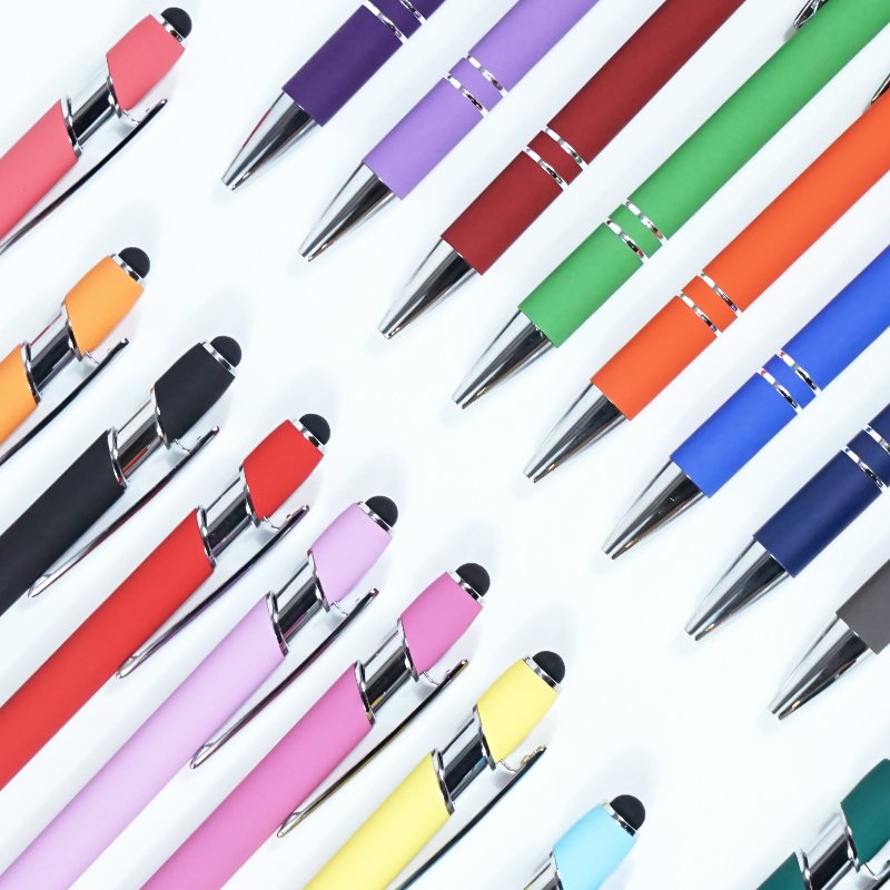 High Quality Black Ink Pen Eco Friendly Mental Press Pen Can Used On Touch Screen Permanent School Pen with Customer Logo