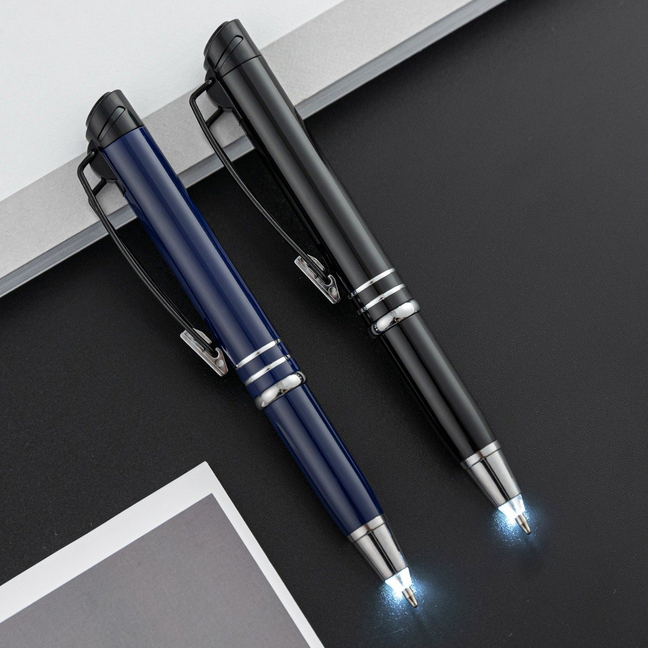 NEW Multifunctional Metal Ballpoint Pen With Logo 1.0mm Metal Led Light Pen