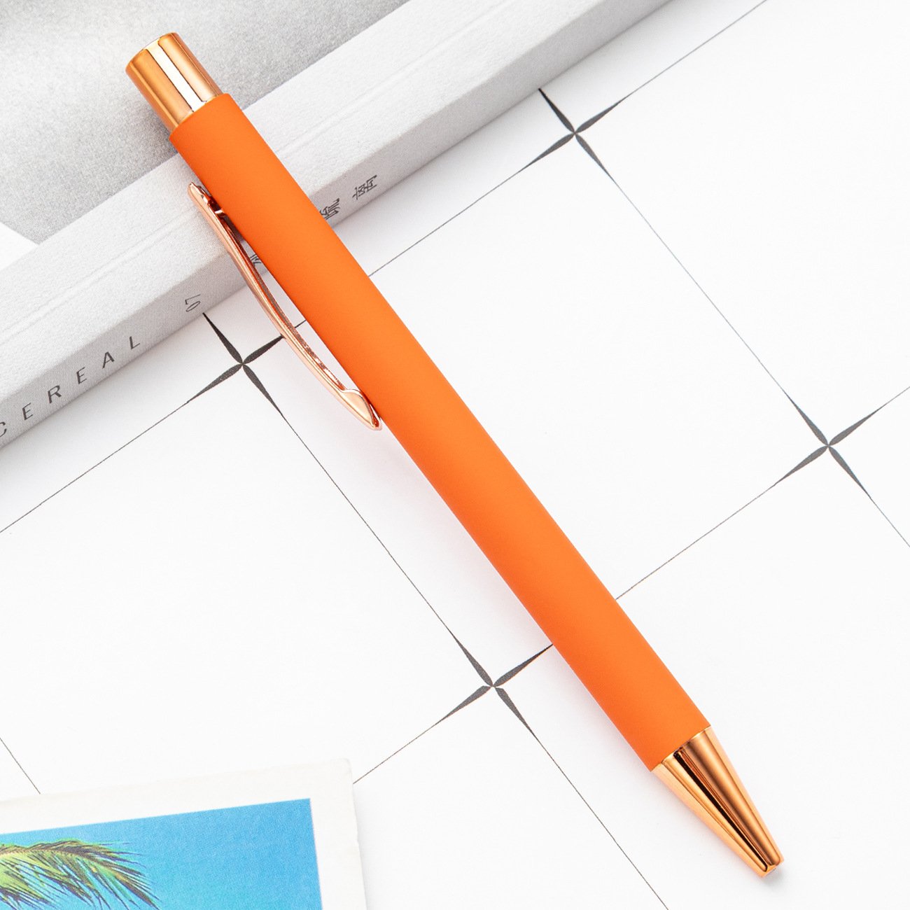 Promotional Custom Logo Rose Gold Ball Pen Advertising Ballpoint Pen Retractable Metal Pens