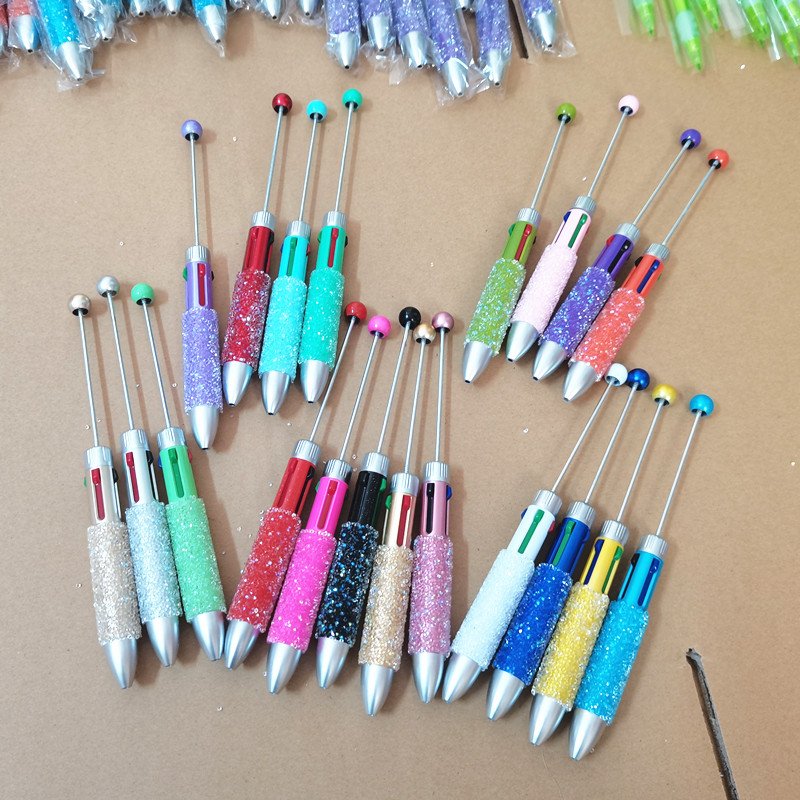4 in Glitter Creative Top Selling DIY Pens Personalized Jewelry Decorative Add A Bead Plastic Beadable Pen