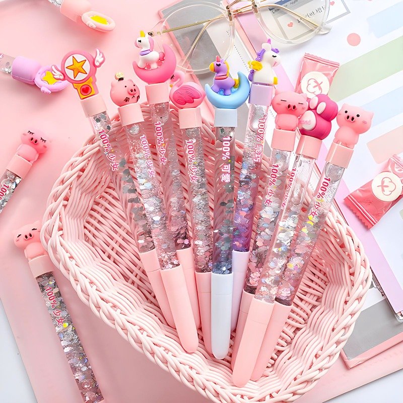 School Stationery Cartoon Flowing Sand Student Neutral Pen Cute Student Back to School Stationery Supplies