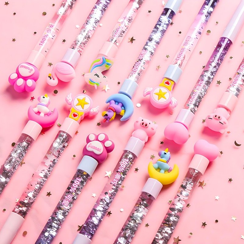 School Stationery Cartoon Flowing Sand Student Neutral Pen Cute Student Back to School Stationery Supplies