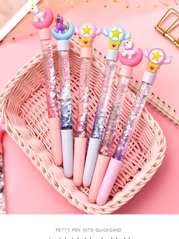 School Stationery Cartoon Flowing Sand Student Neutral Pen Cute Student Back to School Stationery Supplies