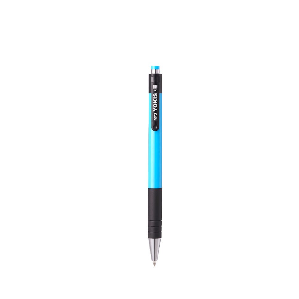 M & G Promotional Retractable Ball Pen 0.7mm Black Comfort Rubber Grip Cheap Plastic Ballpoint Pens With Custom Figure Ball Pen