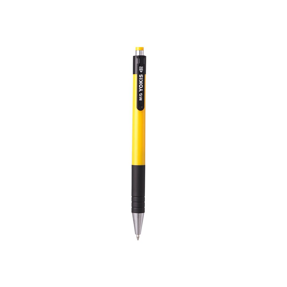 M & G Promotional Retractable Ball Pen 0.7mm Black Comfort Rubber Grip Cheap Plastic Ballpoint Pens With Custom Figure Ball Pen
