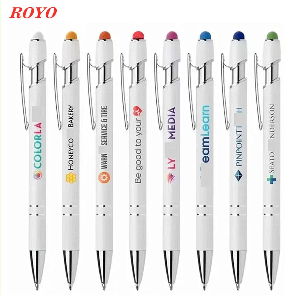 Fashioning 2 in1 Advertising Promotional Gift Ballpen Stylus Screen Capacitor Metal Ballpoint Pen With Custom Colors Logo