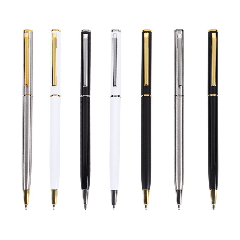 cheap price slim metal ball pen slim thin promotion pen metal pen with custom logo