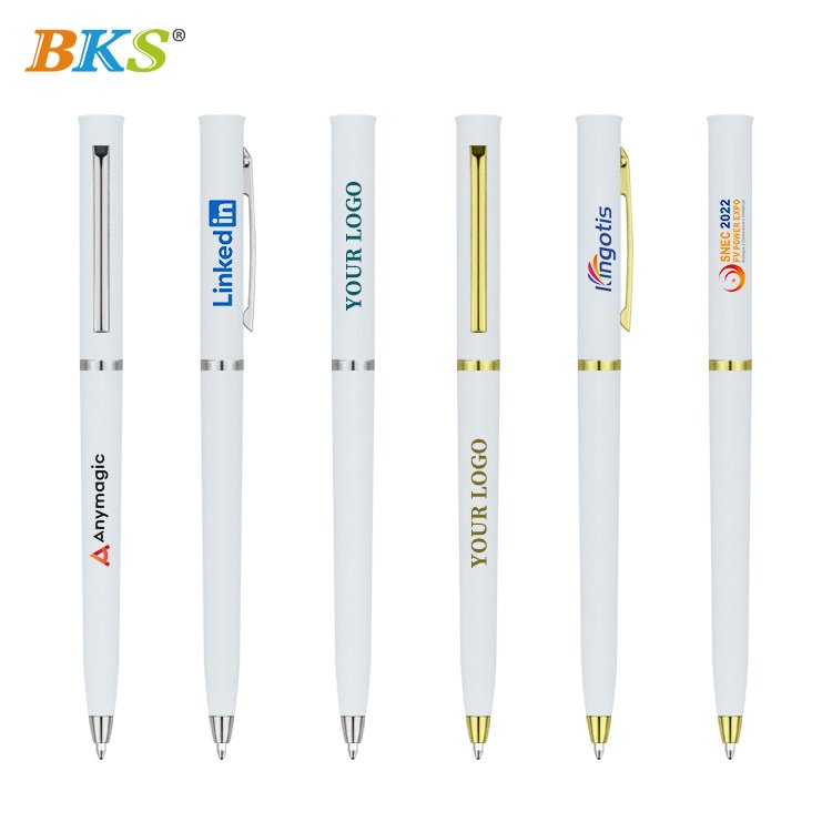 BKS Newest Black Manufacturing Click plastic Ballpoint Ball Pen With Custom Logo 1 mm Fine Point
