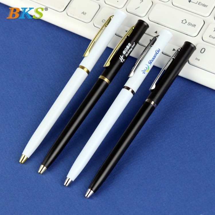 BKS Newest Black Manufacturing Click plastic Ballpoint Ball Pen With Custom Logo 1 mm Fine Point