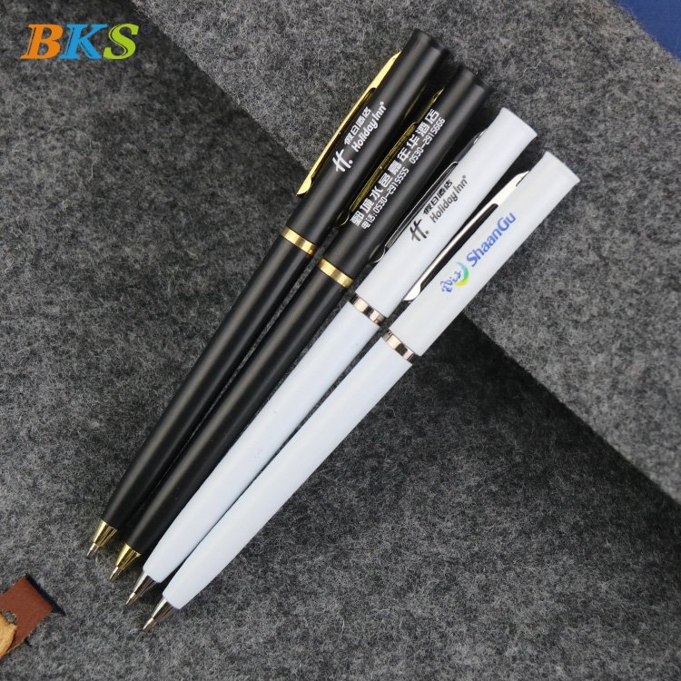 BKS Newest Black Manufacturing Click plastic Ballpoint Ball Pen With Custom Logo 1 mm Fine Point