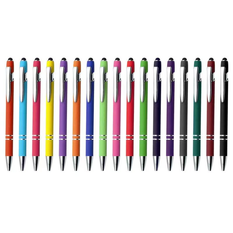 Metal press pen Aluminum rod pen Capacitive touch Ballpoint pen Custom logo