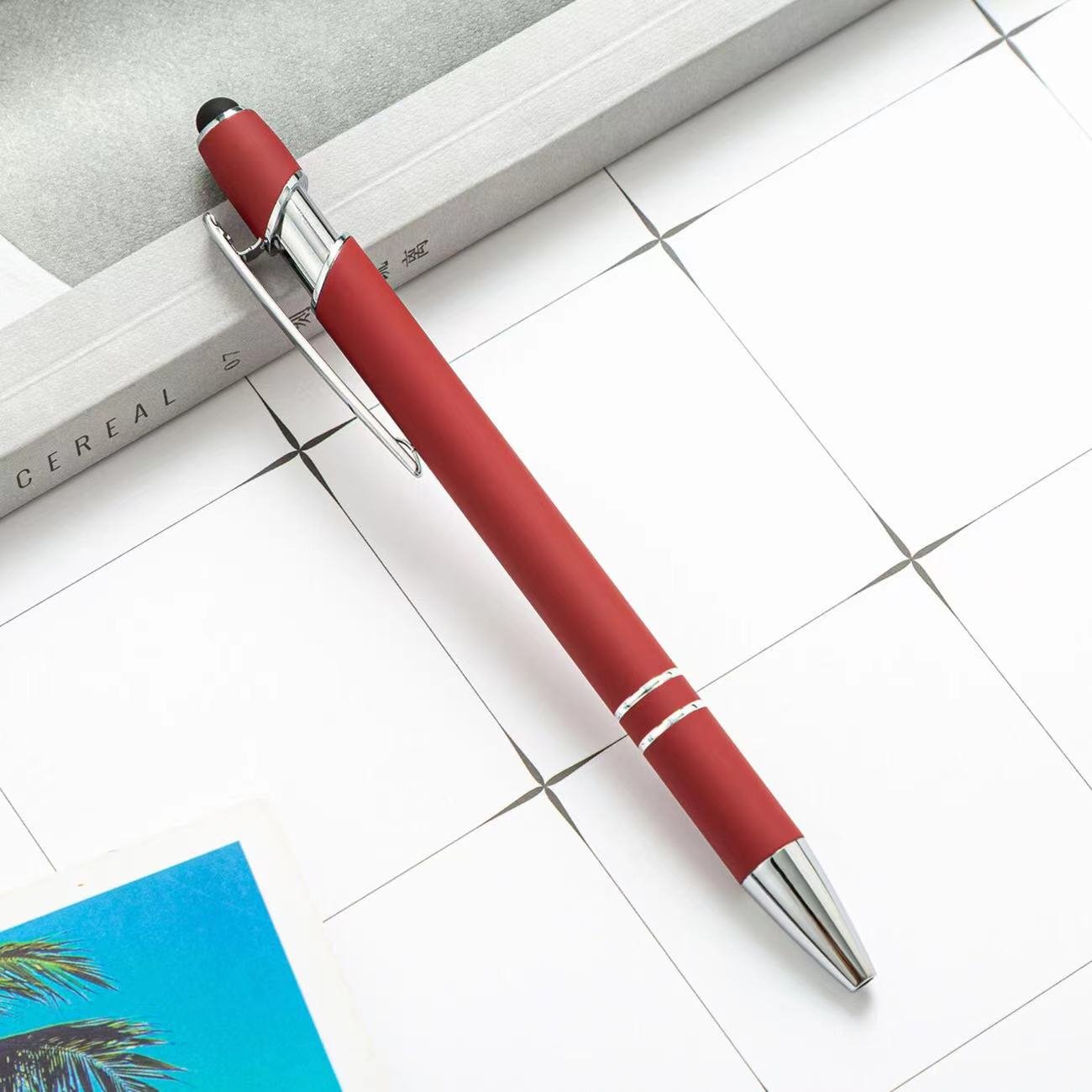 Metal press pen Aluminum rod pen Capacitive touch Ballpoint pen Custom logo
