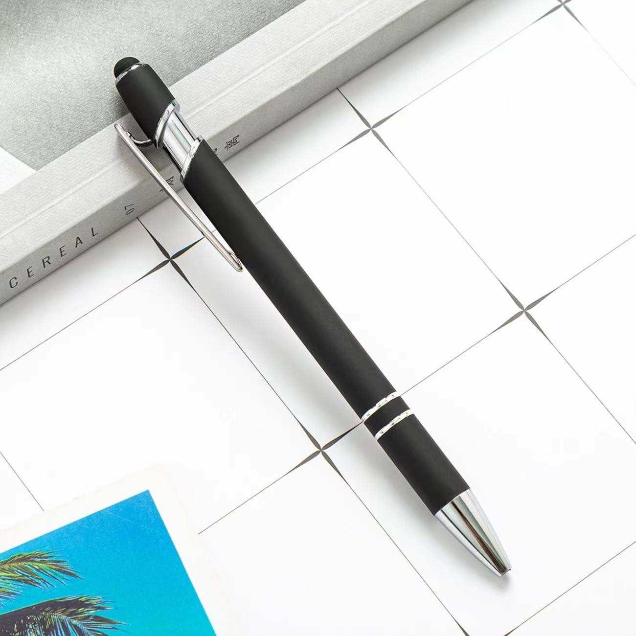 Metal press pen Aluminum rod pen Capacitive touch Ballpoint pen Custom logo
