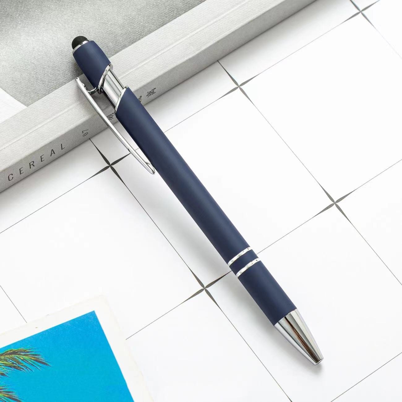 Metal press pen Aluminum rod pen Capacitive touch Ballpoint pen Custom logo