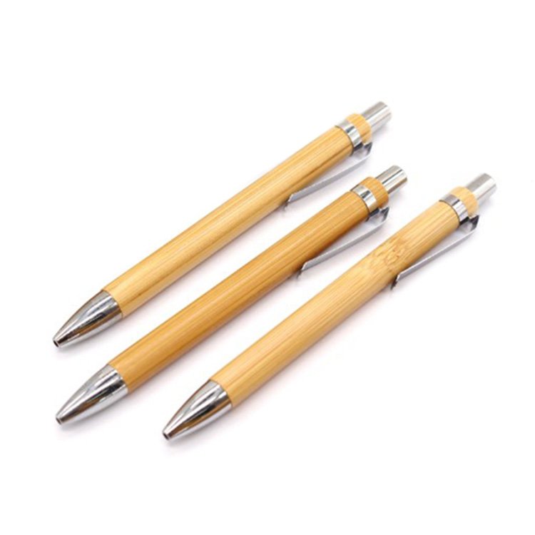 Wholesale Bulk Cheap Bamboo Handle Ballpoint Pens Eco Friendly Wood Bamboo Pen With LOGO