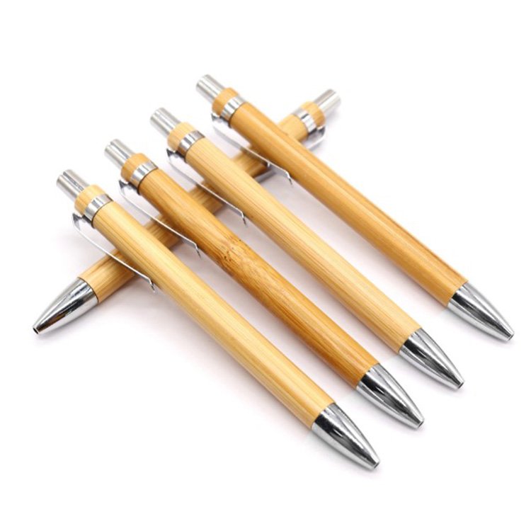Wholesale Bulk Cheap Bamboo Handle Ballpoint Pens Eco Friendly Wood Bamboo Pen With LOGO