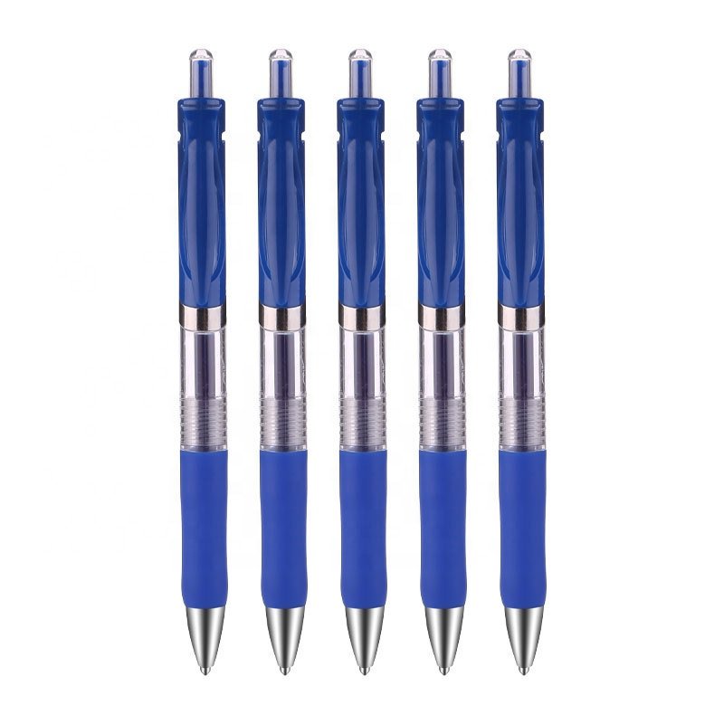 Plastic Retractable Gel Pen High Quality School Stationery Quick Dry Ink Black 0.5mm Rollerball Pen for Office & School