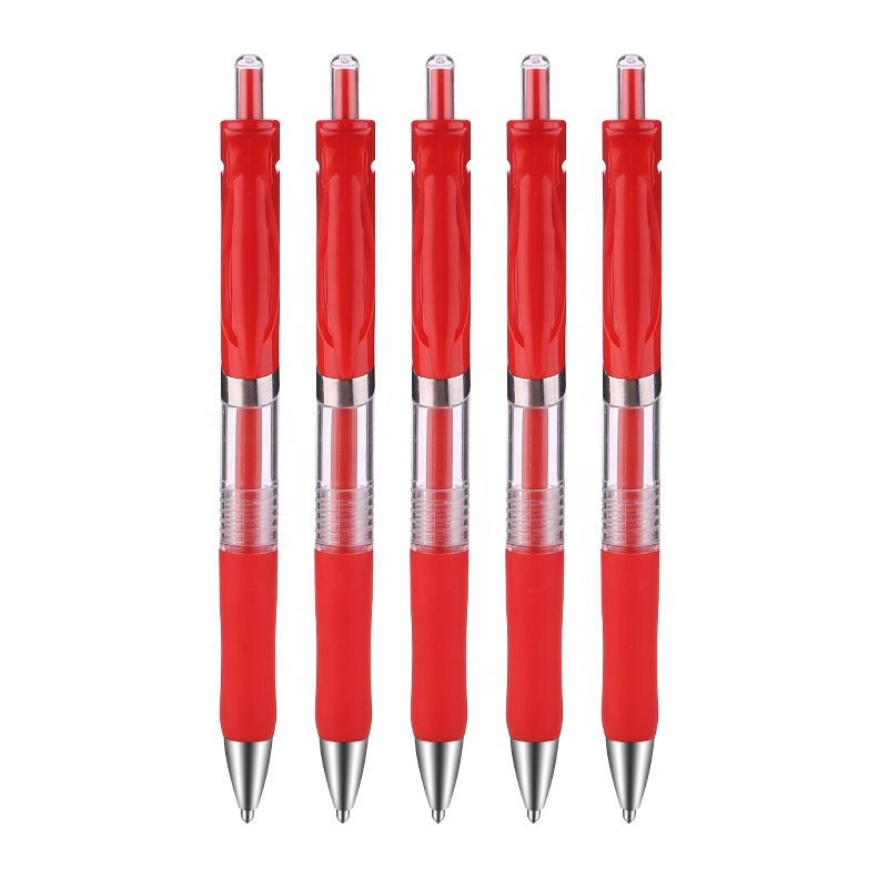 Plastic Retractable Gel Pen High Quality School Stationery Quick Dry Ink Black 0.5mm Rollerball Pen for Office & School