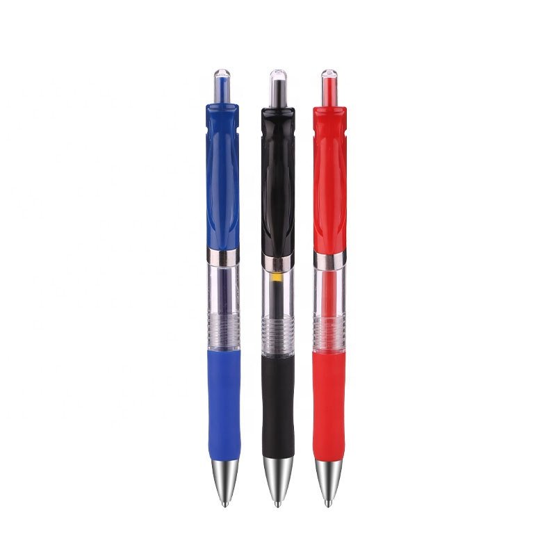 Plastic Retractable Gel Pen High Quality School Stationery Quick Dry Ink Black 0.5mm Rollerball Pen for Office & School
