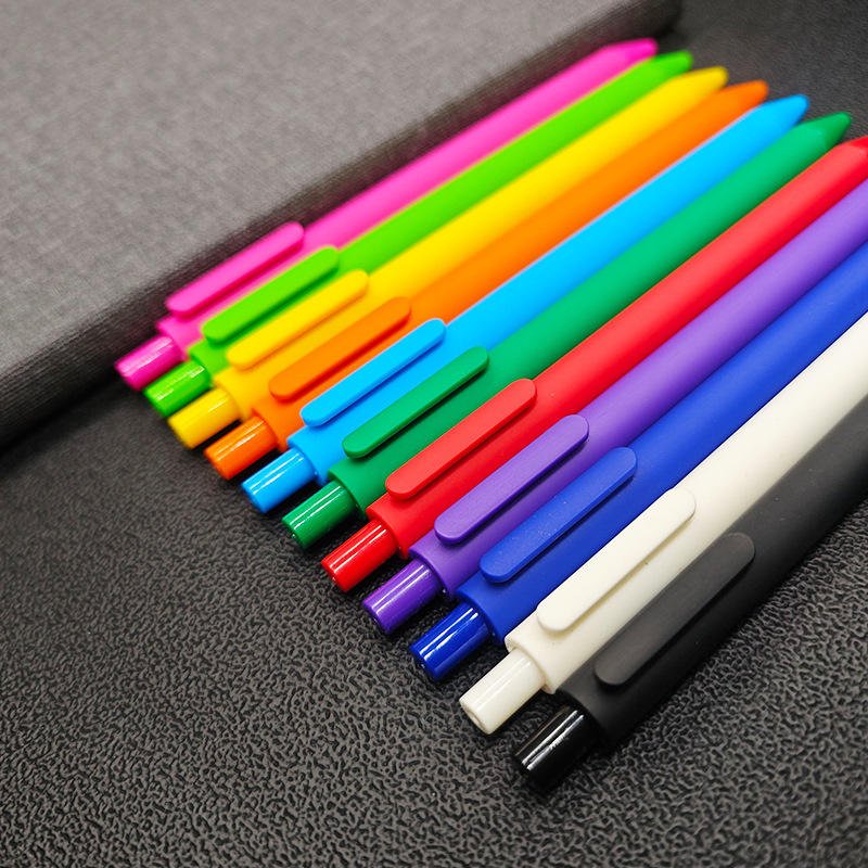 Advertising Plastic Fancy Ballpoint Pen Promotional Custom Logo Colorful Rubber Coated Ballpoint Pen