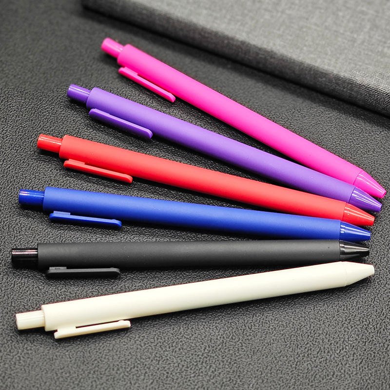 Advertising Plastic Fancy Ballpoint Pen Promotional Custom Logo Colorful Rubber Coated Ballpoint Pen