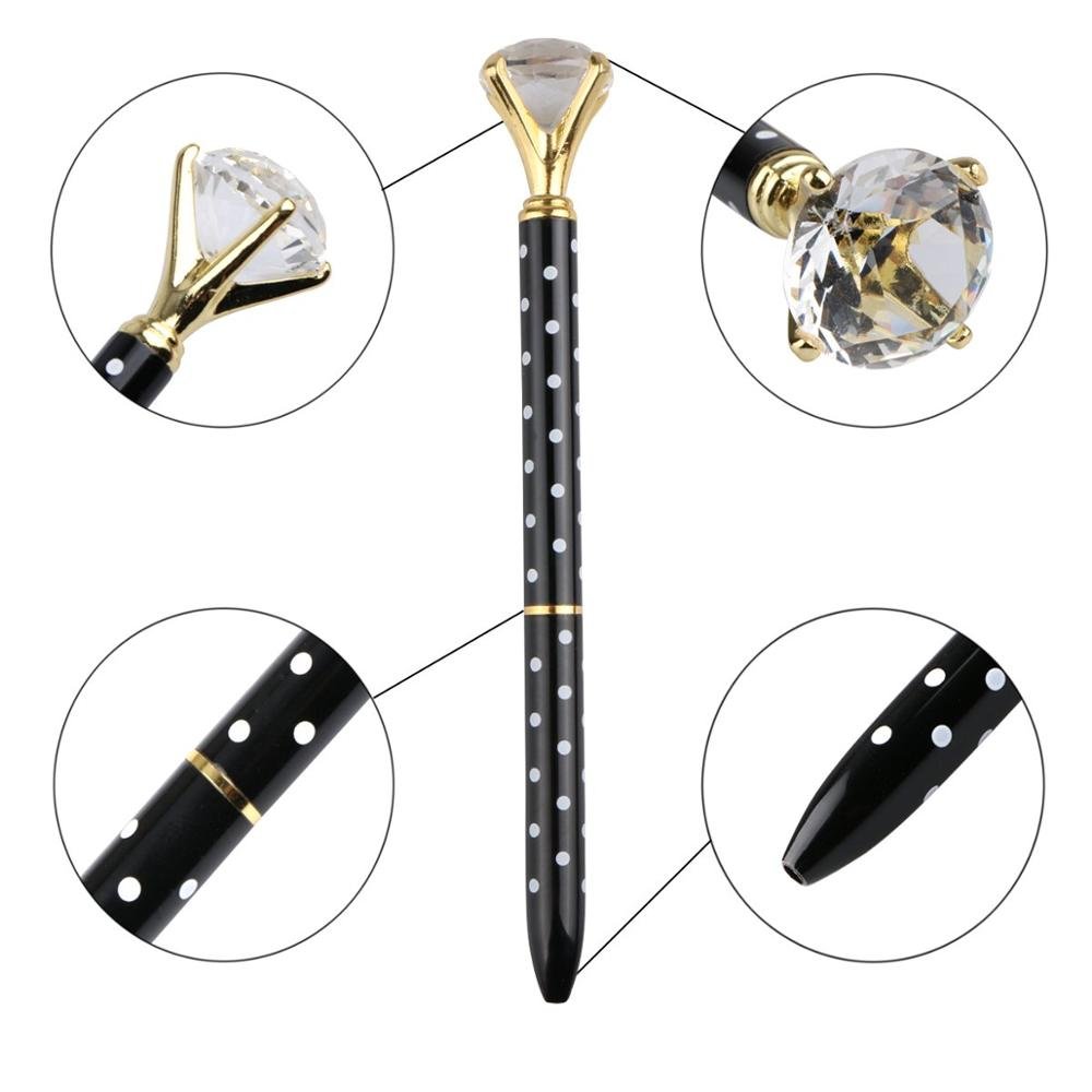 New Big Crystal Rose Gold Pen,Bling Pens,diamond decorated on the pen top for Gift