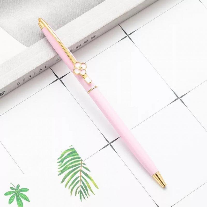 Wholesale Kawaii with flower pendant 1.0mm custom personalized logo metal ballpoint pens