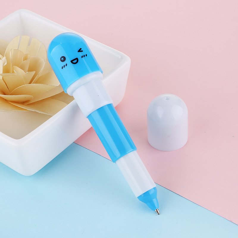 Plastic promotion cute Mini Novelty Pill Retractable Ballpoint Pen for School and Office