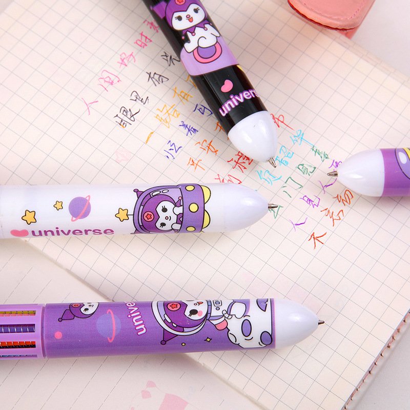 Ruunjoy student Stationery kawaii anime Kulomi 10 Color Ballpoint Pen Hand Account Multicolor Roller Ball Pen School Gift write