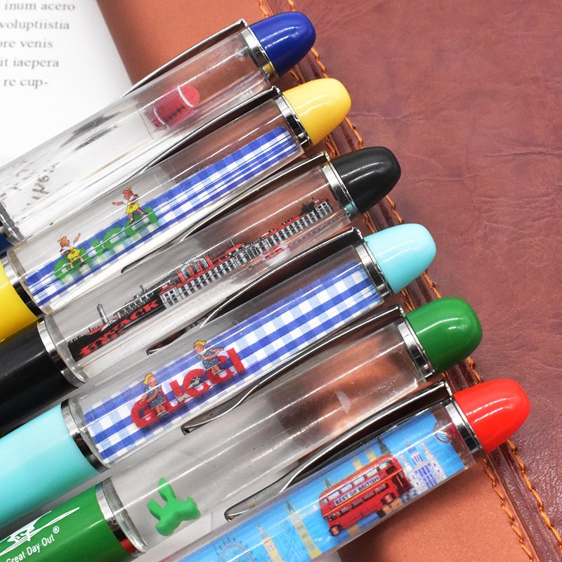 Customize Logo Plastic Float ballpoint Pen Liquid Pen Promotional ballpoint Pens
